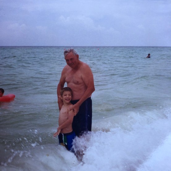 Papa and Evan at beach